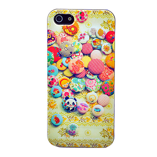 ABS красочные ткани кнопки Pattern задняя крышка для iphone 5/5s