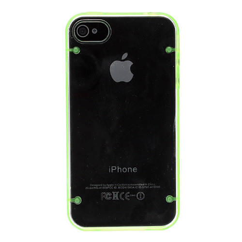 Прозрачный ПК Футляр с Серебристые кадров ТПУ для iPhone 4/4S (разных цветов)