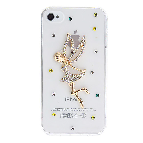 Алмазный Посмотрите 3D Dragonfly Фея дизайн Прозрачный ПК Жесткий чехол для iPhone 4/4S (разных цветов)