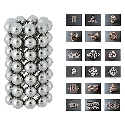 64pcs 8x8x8mm Магнитные конструкторы (серебро)