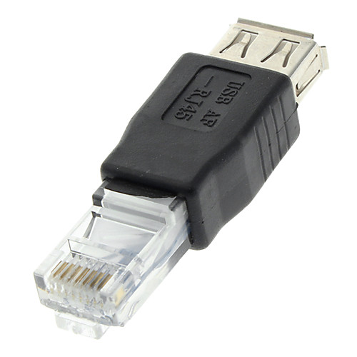 USB 2.0 на RJ45 Женский Мужской адаптер Черный для Ethernet