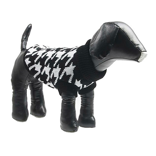 Классический белый и черный узор теплый свитер для собаки домашние животные (разные размеры)