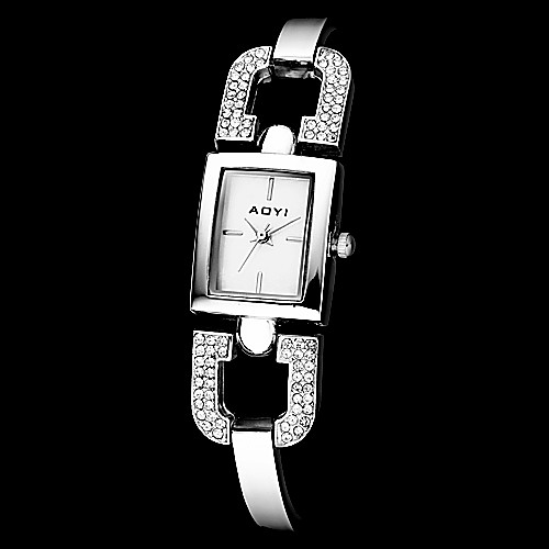 квадратный циферблат женщин Алмазный Группа Кварцевые аналоговые часы браслет (разных цветов)