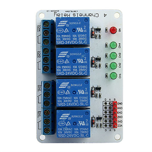 4-канальный 24v релейный модуль расширения ввода для (для Arduino)