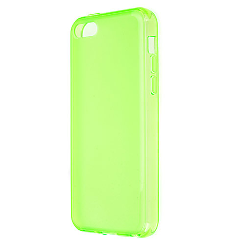 Прозрачный ТПУ Футляр для iPhone 5C (зеленый)