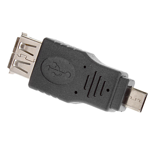 Micro USB мужчина к USB Женский адаптер для сотового телефона (черный)