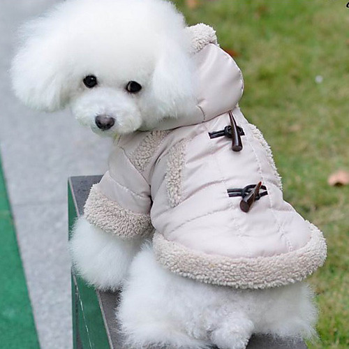 Прекрасный Британский стиль рог кнопку теплое пальто с капюшоном Собаки Животные (разные размеры)