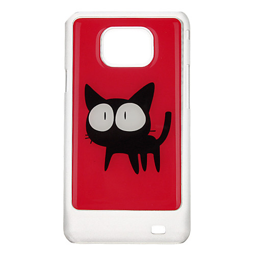 Красный и Blck Cat Pattern защитный жесткий задняя крышка Крышка для Samsung Galaxy S2 I9100