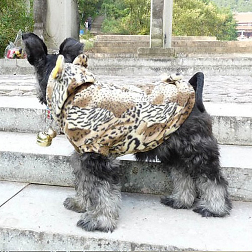 Симпатичные леопардовые принты теплое пальто с капюшоном Собаки Животные (разные размеры)