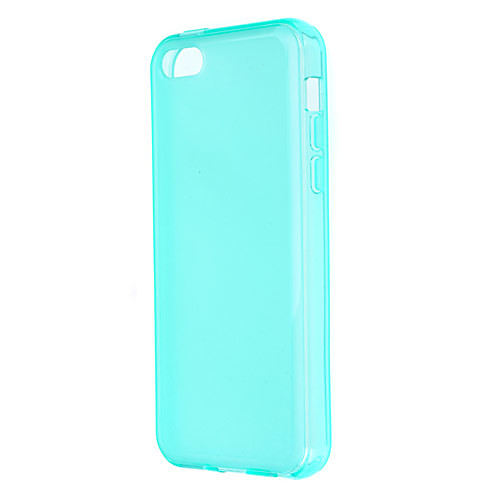 Прозрачный ТПУ Футляр для iPhone 5C (синий)