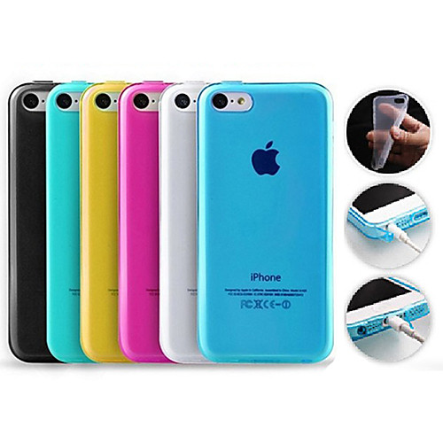 Сплошной цвет TPU мягкое чехол для iPhone 5C (разных цветов)
