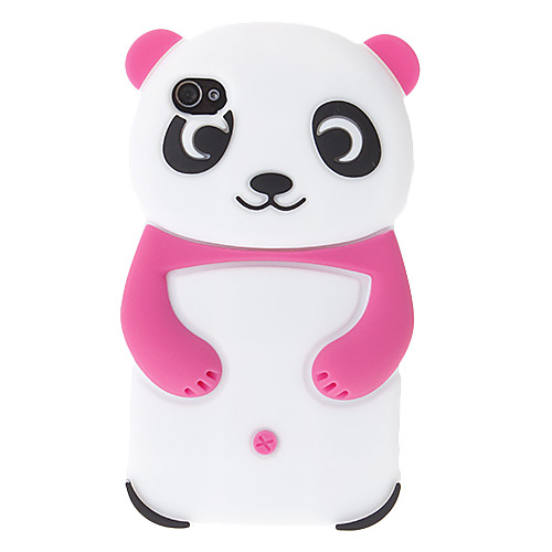 Прекрасная 3D Panda Pattern Силиконовый мягкий чехол для iPhone 4/4S