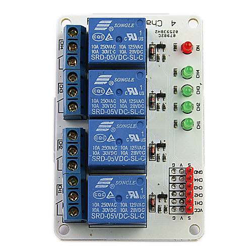 4-канальный доска 5В реле модуля расширения для (для Arduino) (работает с официальным (для Arduino) плат)