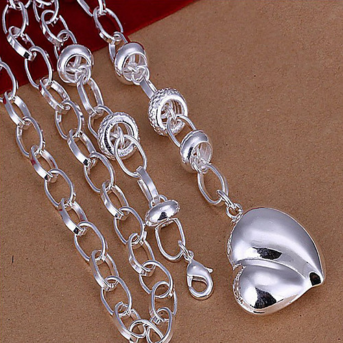 Z&x (1 шт) старинные (кулон сердце) серебряный сплав ожерелье (серебро)