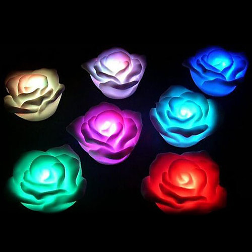 Разноцветные ночники в форме розы с подсветкой