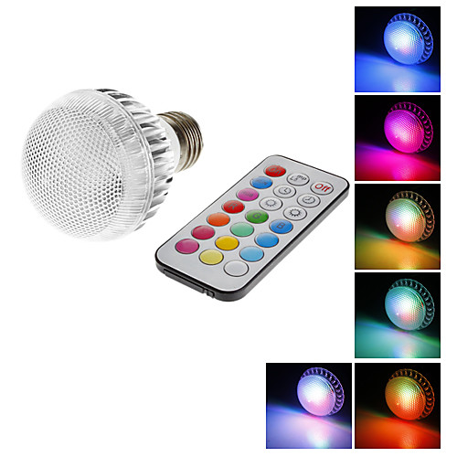 E27 8W 280LM светодиодный RGB свет шарика с ИК-пульта дистанционного управления (AC100-240V)