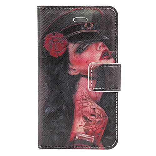 Прохладный Tattoo Girl шаблон PU Case для всего тела с карты памяти и стенд для iPhone 4/4S