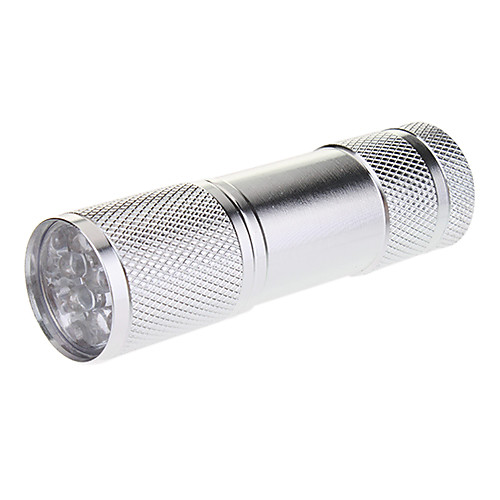 380 ~ 400 нм одномодовый 9-LED фонарик Фиолетовый UV Light (3xAAA, серебро)