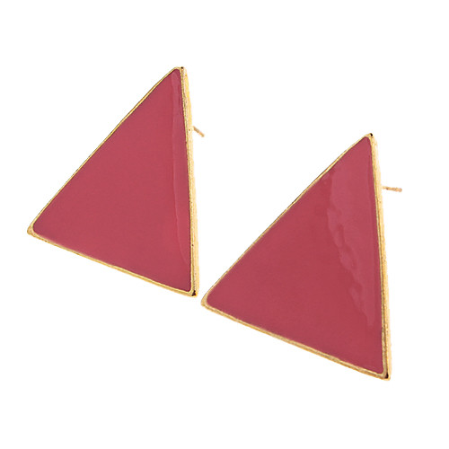 (1 пара) Урожай Треугольник многоцветный Сплав Серьги (Rose, черный, красный, белый)