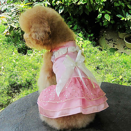 Элегантное платье Ангел с Bowknots кружева для домашних собак (разные цвета, размеры)