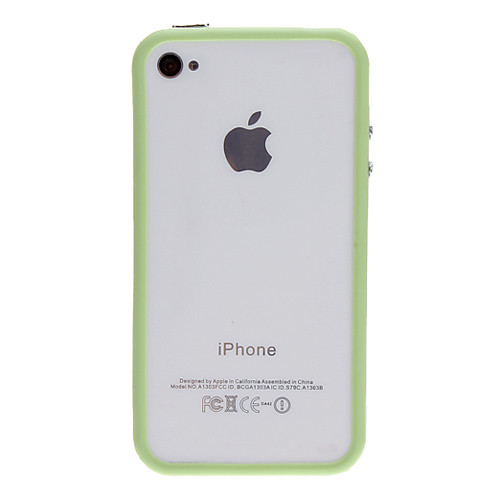 Ultra-Thin Solid Color Прозрачная рамка бампер с кнопками для iPhone 4/4S (разных цветов)
