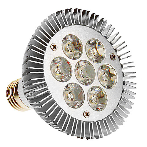 E27 PAR30 7W 7-LED 600LM 3000K теплый белый свет Светодиодные пятно лампы (85-265В)