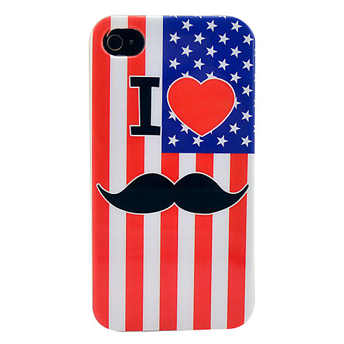 Дело Флаг США Усы Мягкие TPU IMD для iPhone 4/4S