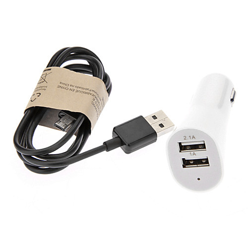 USB кабель для передачи данных кабель  2-портовый автомобиля DC зарядное устройство для Samsung I9300 Galaxy S3 и т.д.