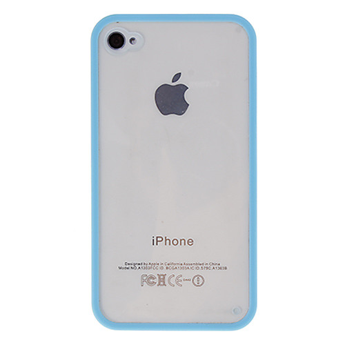 Качество Прозрачный чехол с Solid Цвет Бампер Рамка для iPhone 4/4S (разных цветов)