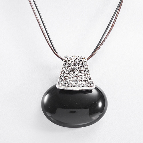 Овальный черный ожерелье ювелирных изделий