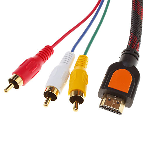 HDMI V1.3 Male to 3RCA видео Аудио AV кабель (1.5M)