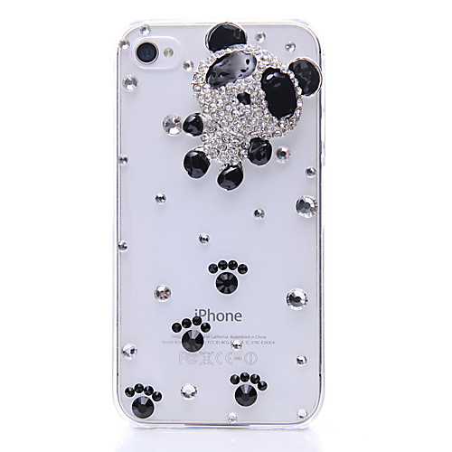 Прекрасные Panda Pattern Металл Ювелирные изделия Назад Чехол для iPhone 4/4S