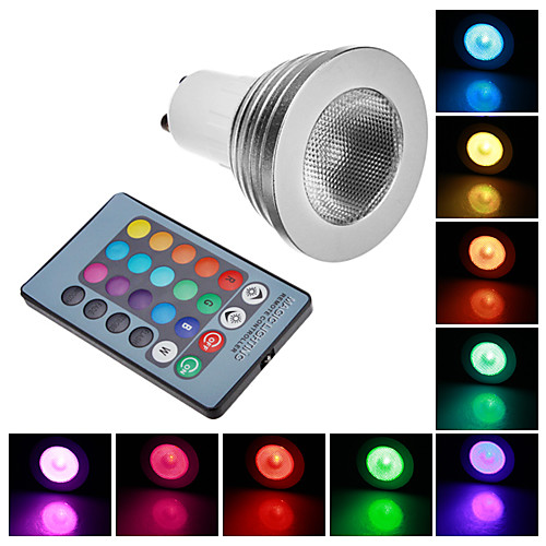GU10 3-5W RGB Свет пятна СИД лампа с дистанционным управлением (110-240V)