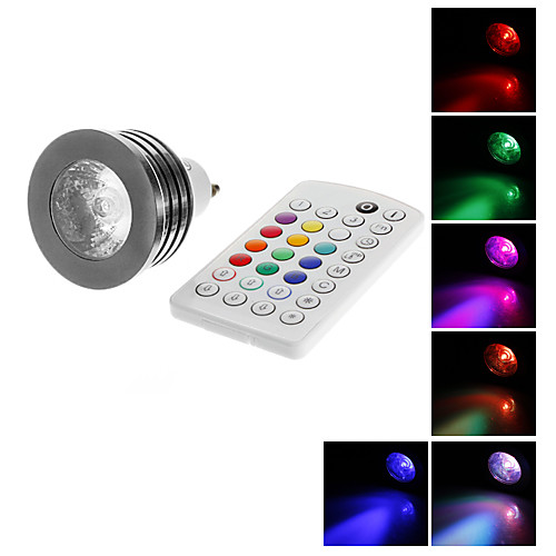 GU10 4W 200LM RGB свет пятна СИД лампа с ИК-пульта дистанционного управления (AC100-240V)