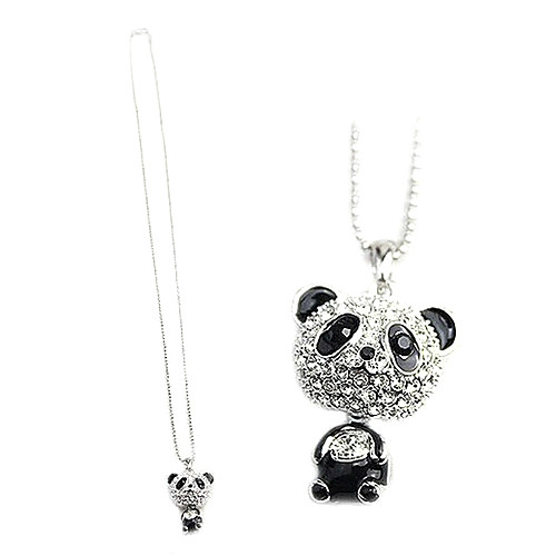 (1 шт) Мода (животного кулон) серебряного сплава ожерелье (черный и белый)
