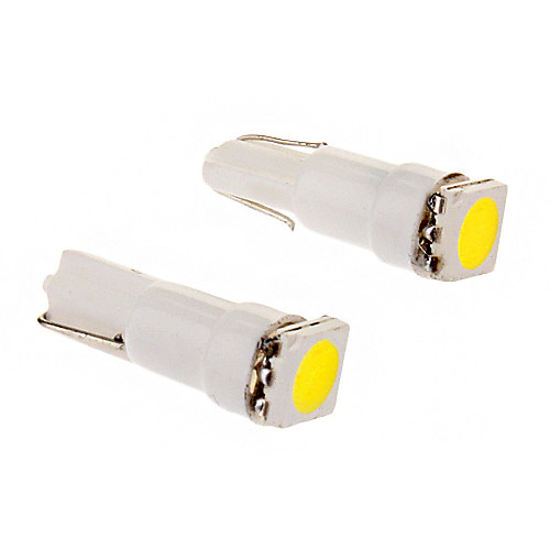 T5 0,2 Вт 1x5050SMD 10-18lm 6000K Холодный белый свет Светодиодные лампы для автомобилей (12V, 2шт)