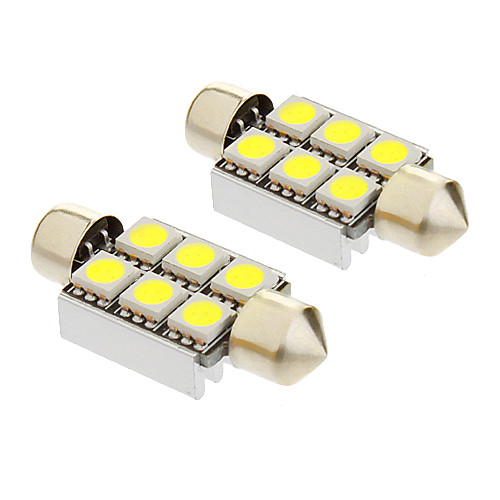 Гирлянда 2w 6x5050SMD 170LM 5500-6500K Холодный белый свет Светодиодные лампы для автомобилей (12V, 2шт)