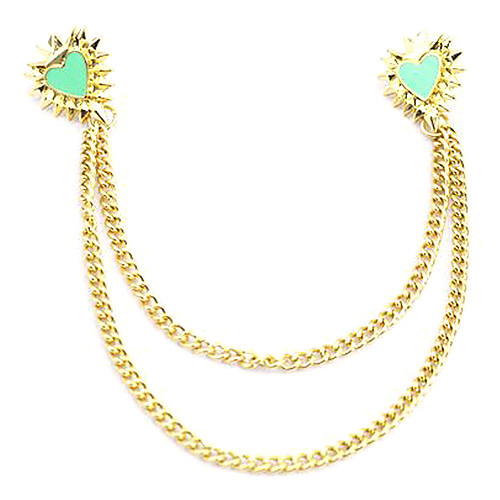 Punk 15см Женская Золотой сплав Брошь (синий, розовый) (1 шт)