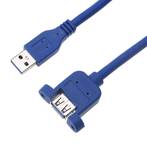 USB 3.0 мужчина к гнездовым отверстия для винтов Синий (0,6 м)