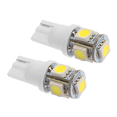 T10 3W 5x5060SMD 270LM 5500-6500K Холодный белый свет Светодиодные лампы для автомобилей (12V, 2шт)