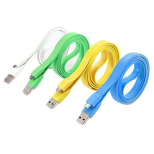 Красочные плоским USB-кабель Лапша синхронизации данных кабель зарядного устройства кабель для HTC Samsung Motorola Nokia ZTE