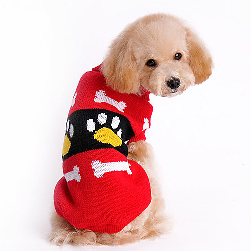 Шаблон Doggy Paw Кость складной Толстовка хлопок Теплый свитер для Собаки (разных цветов, размеров)