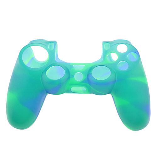 Силиконовая кожа случае для PS4 Controller (Green & синий)