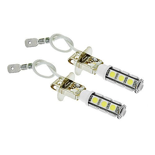 H3 6W 13x5060SMD 450LM 5500-6500K Холодный белый свет Светодиодные лампы для автомобилей (12V, 2шт)