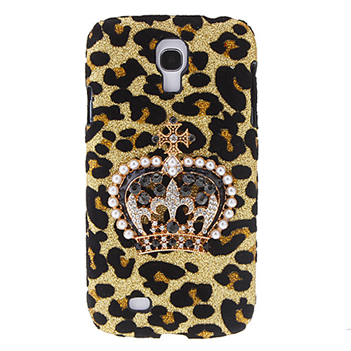 Футляр Корона Дизайн Leopard Pattern с горный хрусталь для Samsung Galaxy S4 i9500