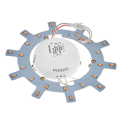 12W 24x5730SMD 1300LM 3000K теплый белый свет Светодиодные лампы Потолочные (85-265В)