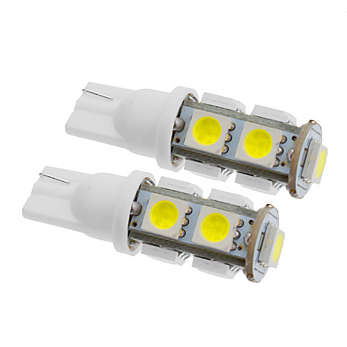 T10 5W 9x5060SMD 350LM 5500-6500K Холодный белый свет Светодиодные лампы для автомобилей (12V, 2шт)