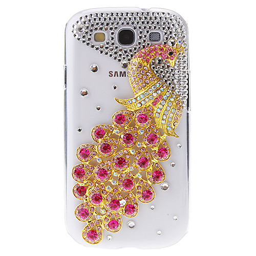 Павлин Jewel Pattern прозрачный корпус Твердый переплет с клеем для Samsung Galaxy S3 I9300