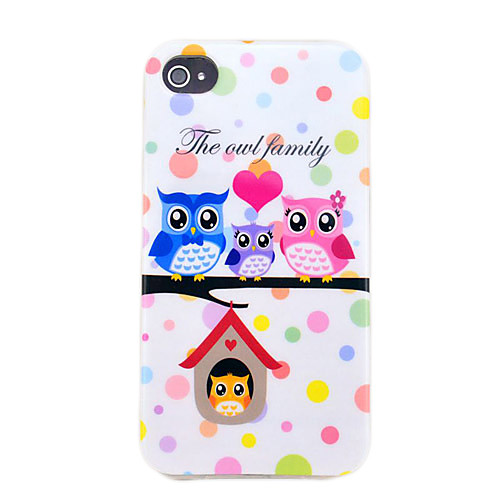 Совы Семья Мягкие TPU чехол для IPhone 4S / 4