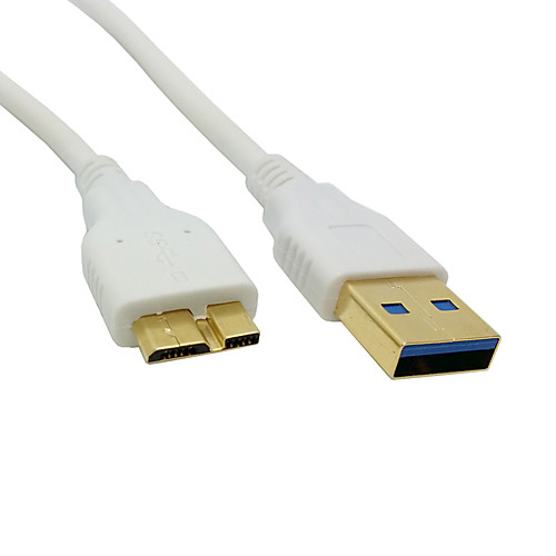 60см Золотой Разъем Белый USB 3.0 мужчина к Micro B Мужской дата кабель для зарядного Galaxy Примечание 3 N9000 N900